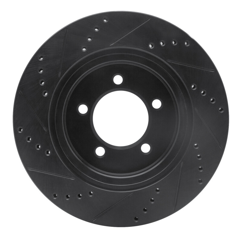 Ford Explorer Sport Trac Brake Rotor (1) - Front Right - R1 Concepts - Drilled & Slotted - Black - `06-`10